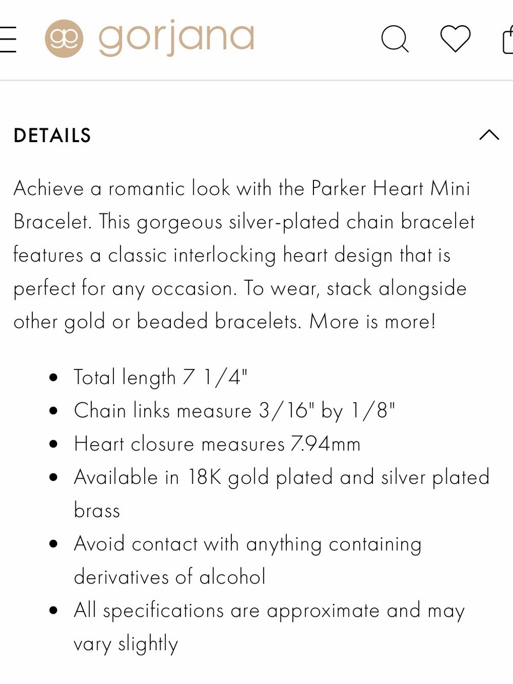 Gorjana Parker Heart Mini Bracelet - Silver - Picture 3 of 3